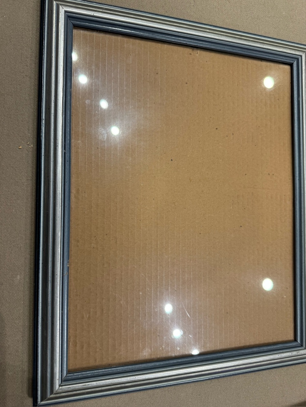 Metallic Silver and blue Home Accent Picture Frame solid wood vintage 11x14